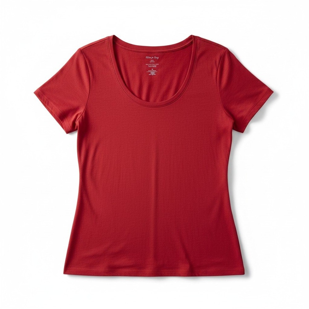 White Stag Womens Red Cotton Crew Neck Tee Shirt L 12-14 WL22100